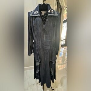 Devine Sport NY Long Sleeve Denim Dress with Floral Collar